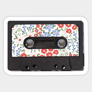 DJ Mixtape cassette retro Floral Sticker